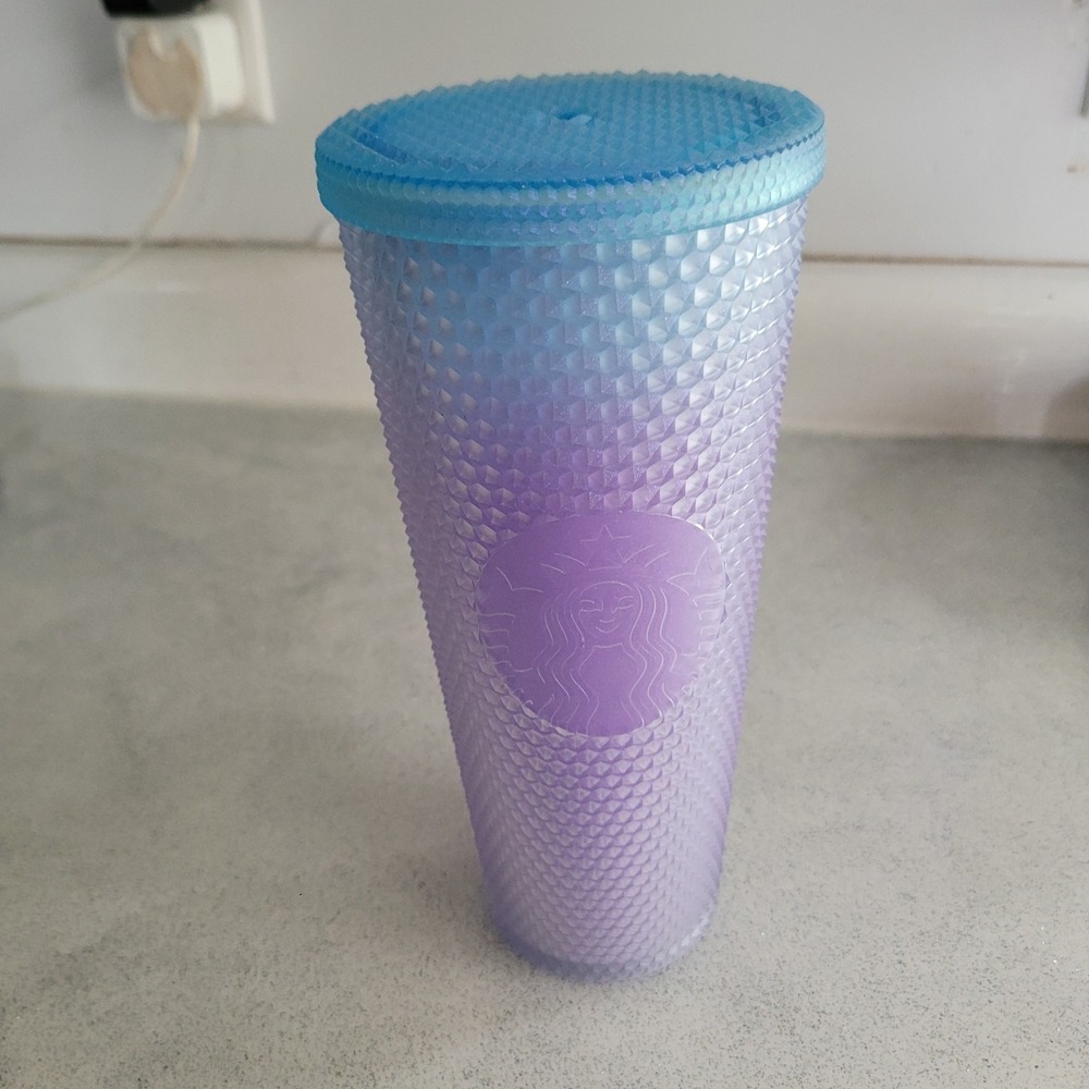 Starbucks Summer Purple Rain Blue Ombre Studded Tumbler Cold Cup 24oz *no straw*